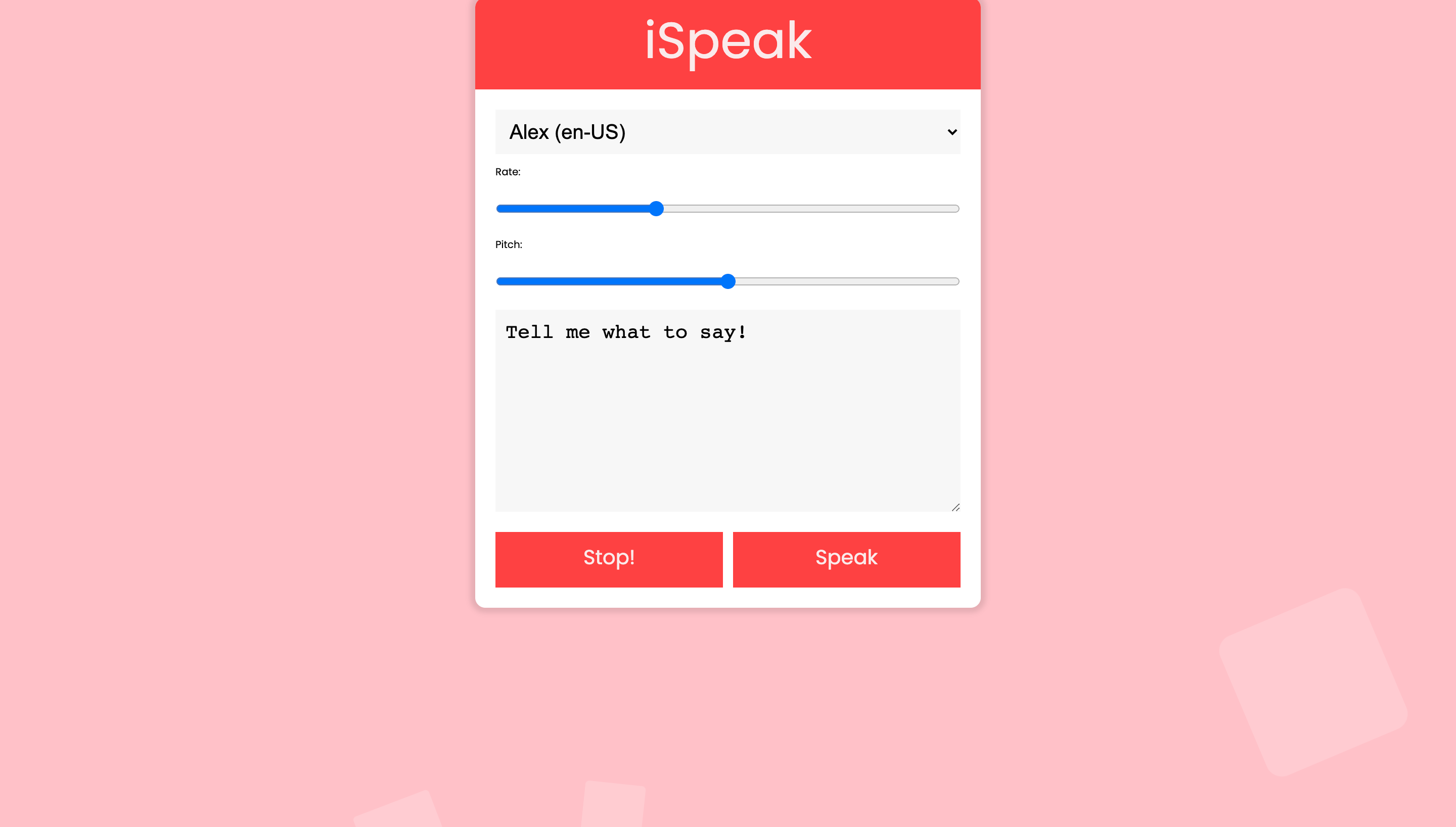 Screenshot of project 4 speech synthesis